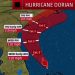 Huracán Dorian empieza a azotar la costa central de Florida mientras se aleja debilitado del sur del estado