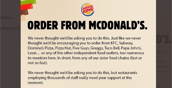 ¿Por qué Burger King recomienda comer en McDonald´s?