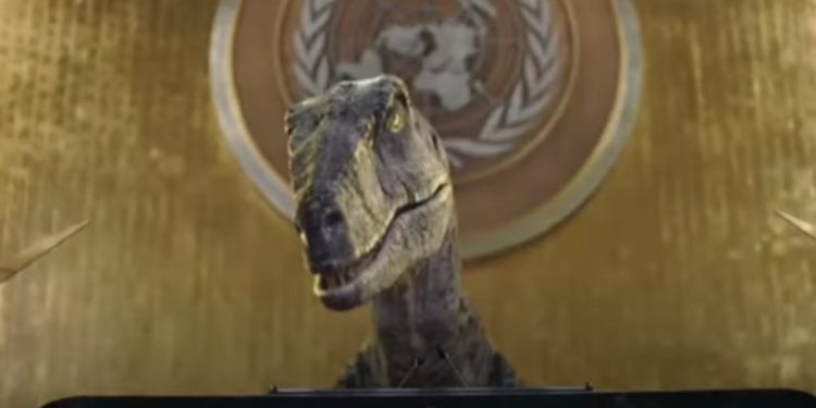 Un dinosaurio irrumpió en la ONU +Vídeo