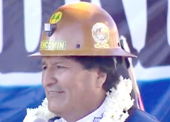 Evo Morales encabezó un evento en la ciudad andina de Oruro, por el 37 aniversario de su partido Movimiento al Socialismo - MAS.