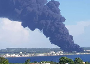 Se ha logrado reducir la cortina de humo que sale del incendio.