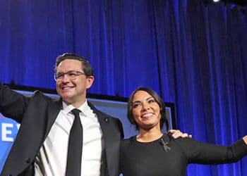 Pierre Poilievre, junto a su esposa venezolana Anaida Galindo, bien podría destronar a Justin Trudeau, como Primer Ministro de Canadá.