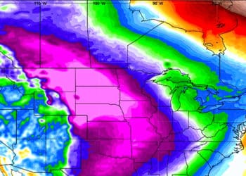 Un frío extremo abrazará a EEUU en Navidad y Año Nuevo. Por lo que se recomienda tomar previsiones. Imagen cortesía Weatherbell.com