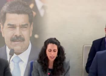 Misión de la ONU, en el momento de la declaración en contra de Nicolás Maduro, por crímenes de lesa humanidad.
