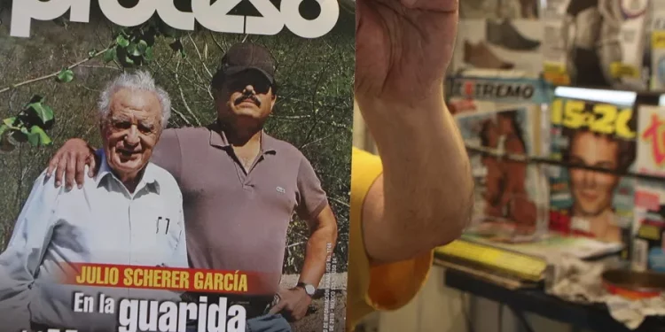 Imagen de archivo de un detalle de la dición de la revista mexicana Proceso en un puesto de periódicos y revistas de Ciudad de México en la que aparece Ismael Zambada, uno de los líderes del cartel de Sinaloa. EFE/Mario Guzmán