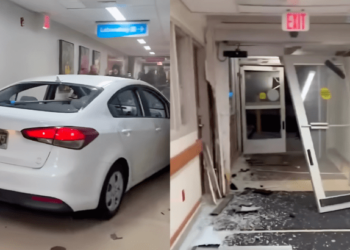 Una mujer irrumpe con su auto en un hospital de Nueva Jersey