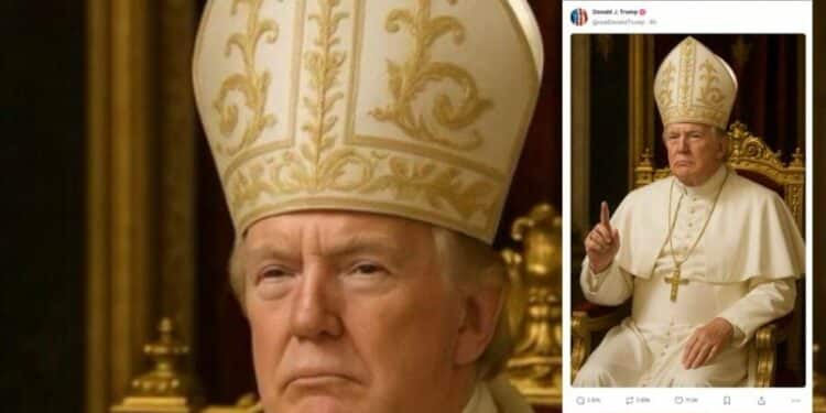 Trump postea en su cuenta de Truth Social una foto vestido de papa