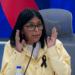 Delcy Rodríguez responde a periodistas en rueda de prensa